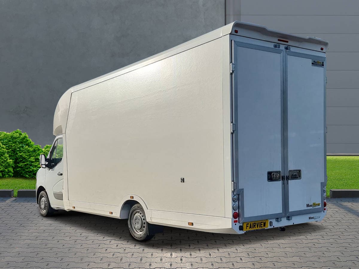 Near-side rear profile of Moveaxis van
