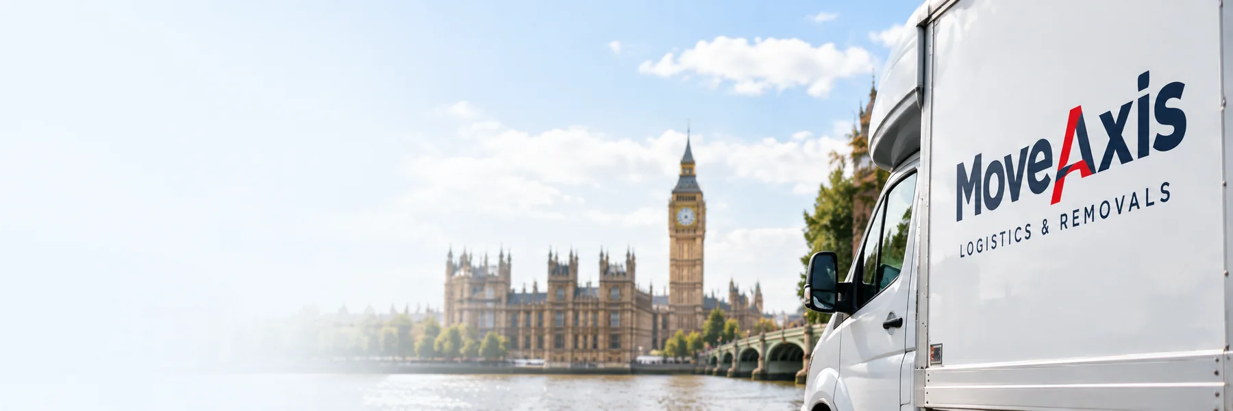 MoveAxis removals van beside Westminster in London